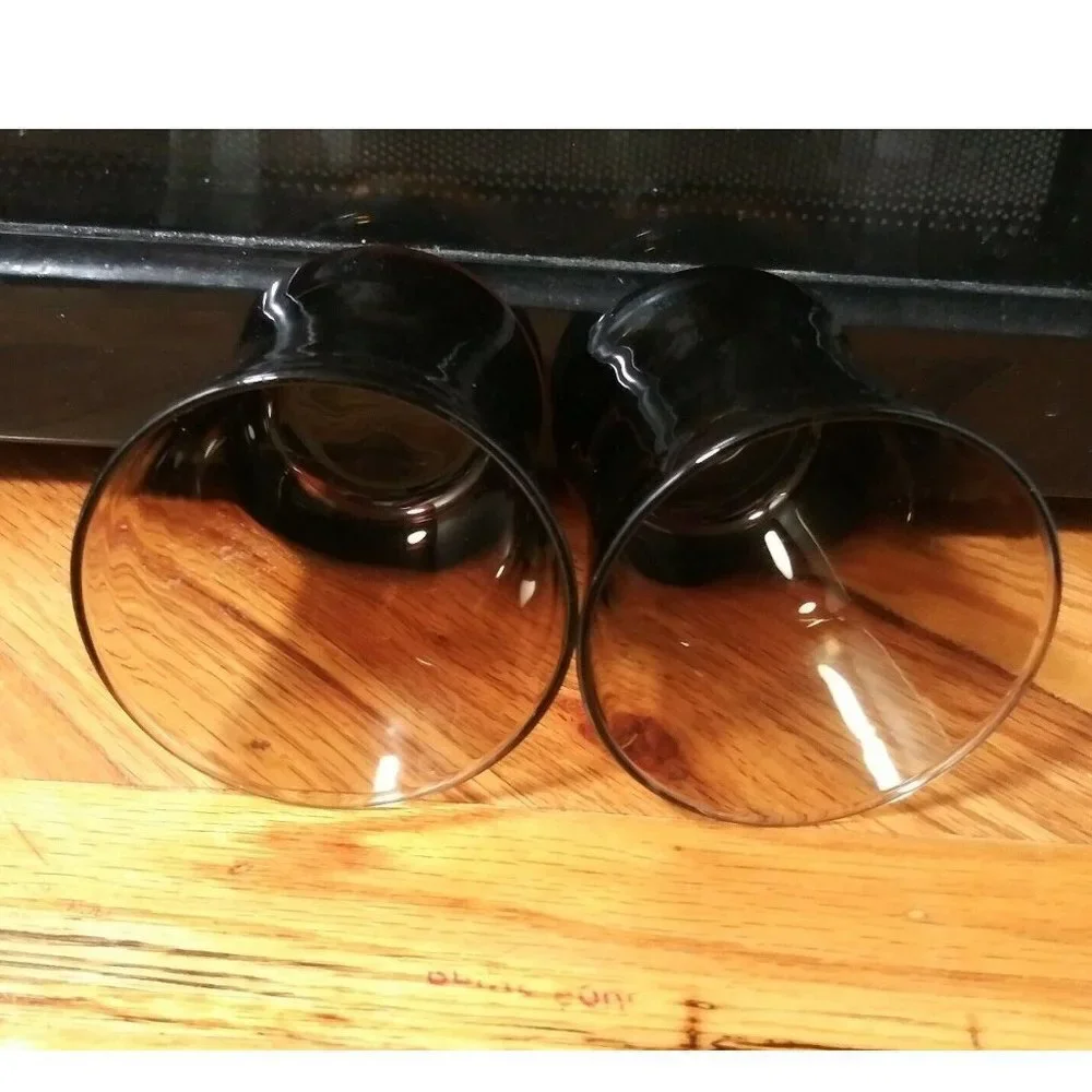 Vintage Mid Century Ombre Brown Flared 10 oz Lowball Rocks Drinking Glasses 2